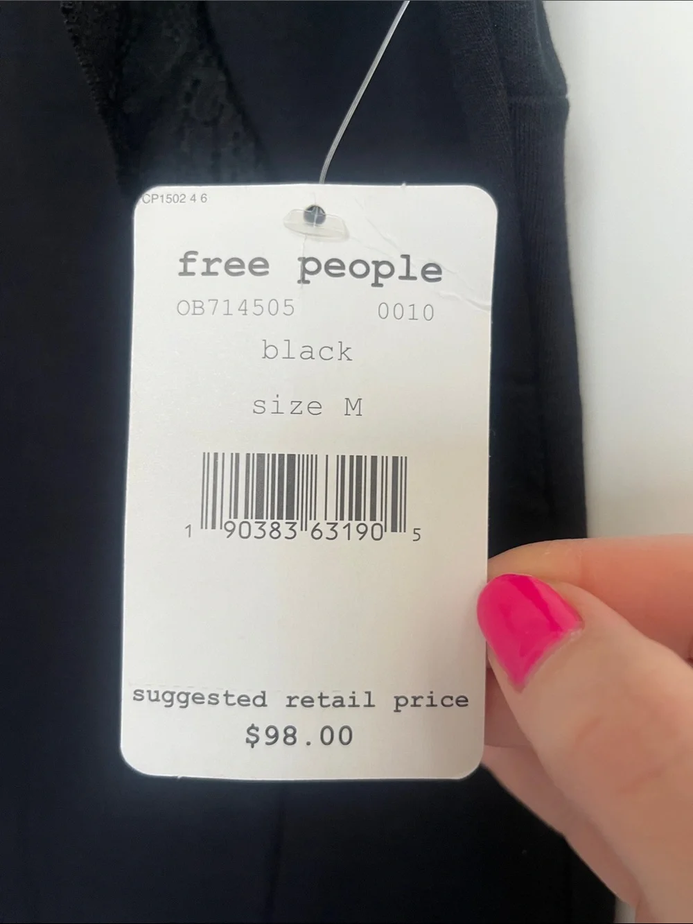 Free People Black Sleeveless Dress with Lace Yoke
